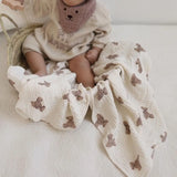 Teddy Bear Swaddle Muslin Blanket