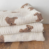 Teddy Bear Swaddle Muslin Blanket