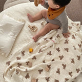 Teddy Bear Swaddle Muslin Blanket