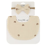 Adorable Cotton Bib & Bow Set